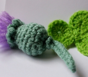 knitted thistle and shamrock